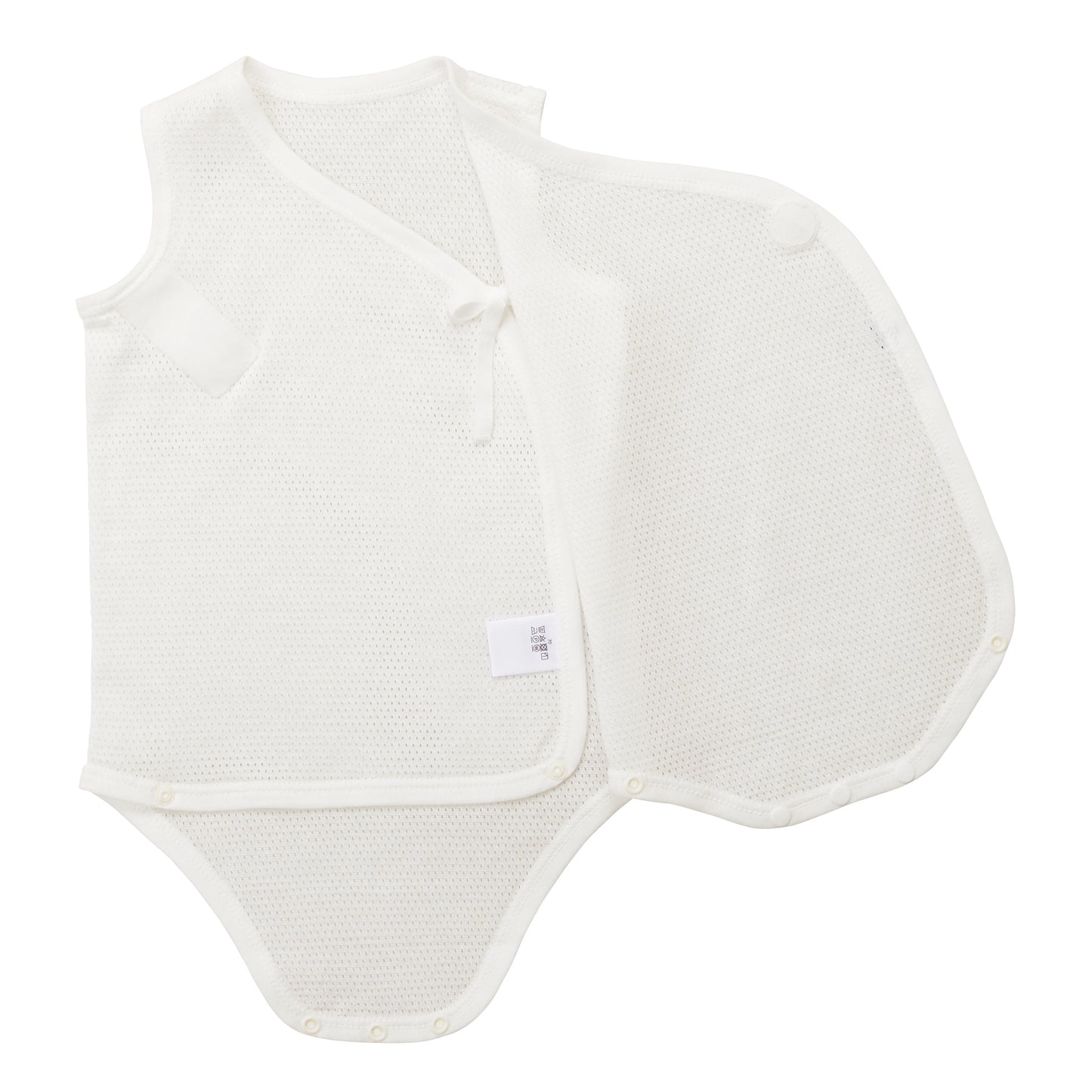 Pure veil sleeveless open front mesh jersey body shirt
