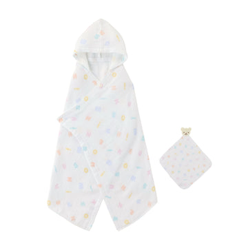 Gauze bath poncho set [with BOX]