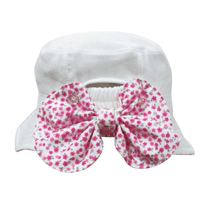 Small floral hat with sun flap