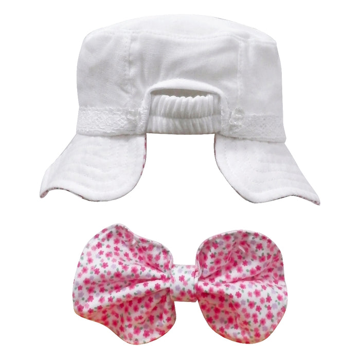 Small floral hat with sun flap