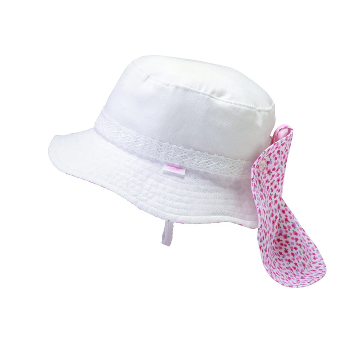 Small floral hat with sun flap