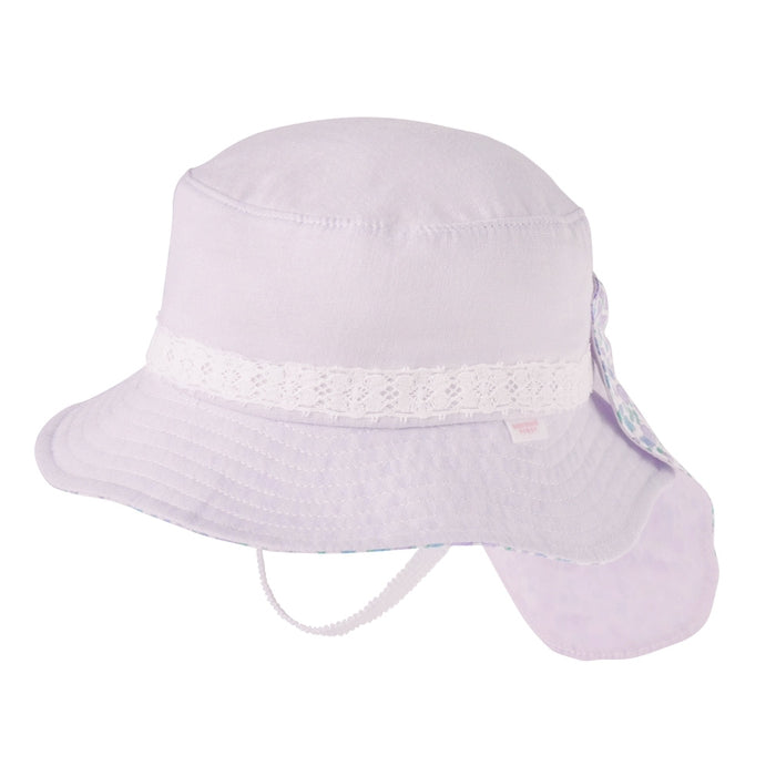Small floral hat with sun flap