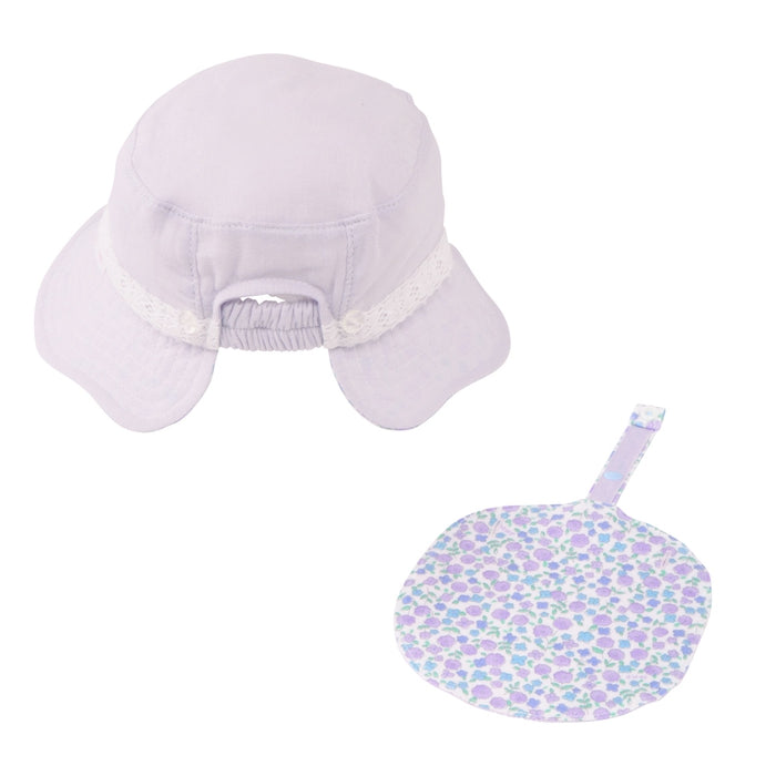 Small floral hat with sun flap