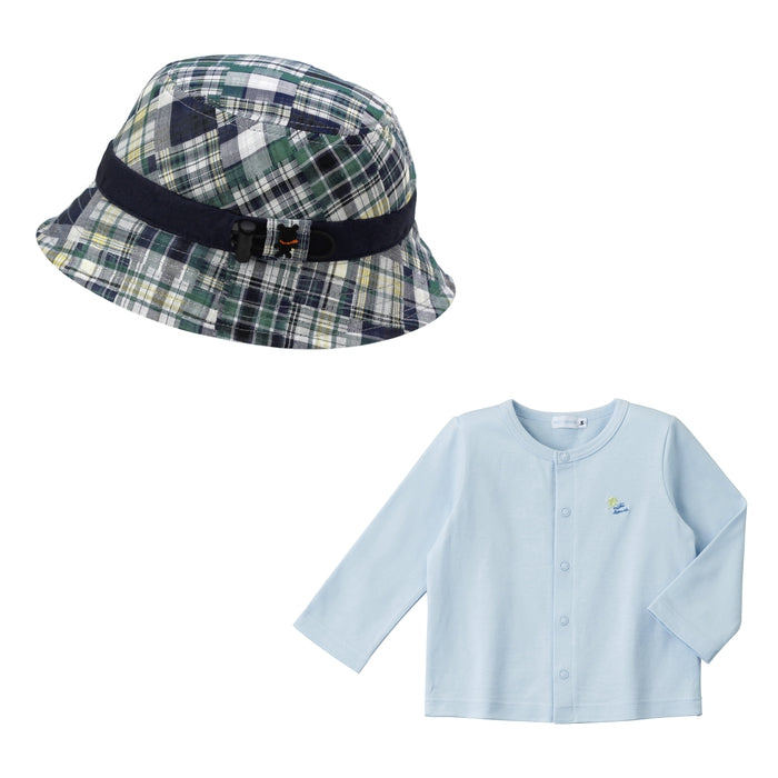 [仅网络]紫外线保护婴儿帽子和开衫套装