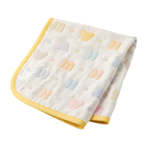 Pastel logo pattern gauze blanket