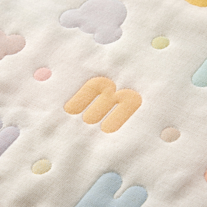 Pastel logo pattern gauze blanket