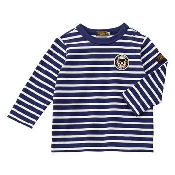 [Thanksgiving] Border long sleeve T-shirt [No cancellations or returns] Navy blue 商品画像