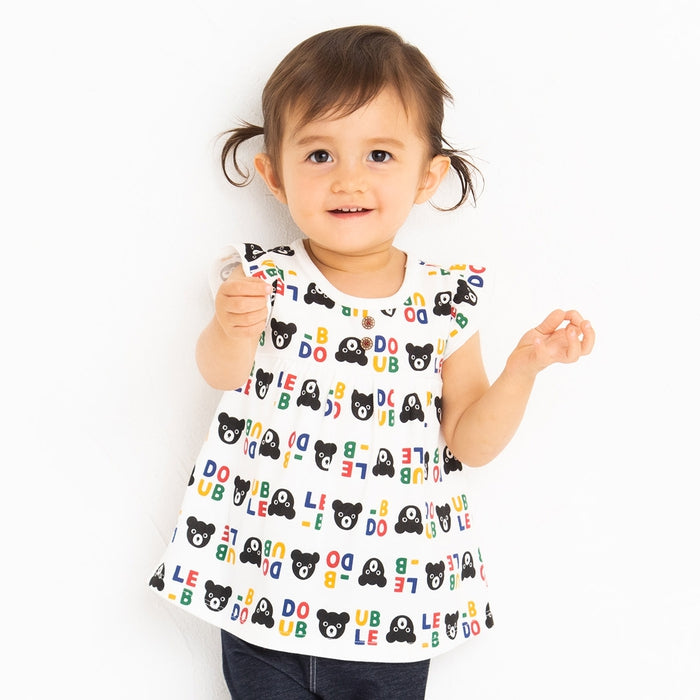Logo & bear tunic style T-shirt