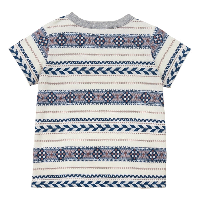 [Thanksgiving] Jacquard pattern short sleeve T-shirt [No cancellations or returns]