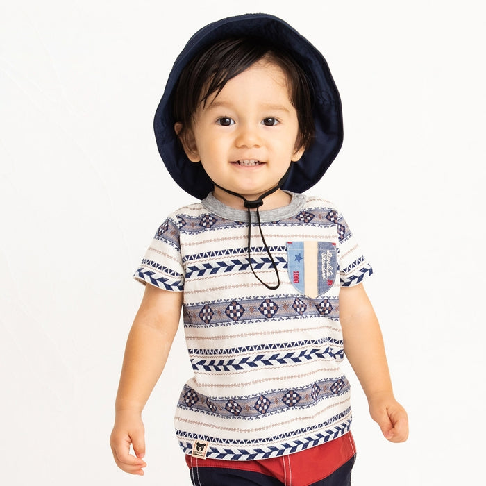[Thanksgiving] Jacquard pattern short sleeve T-shirt [No cancellations or returns]