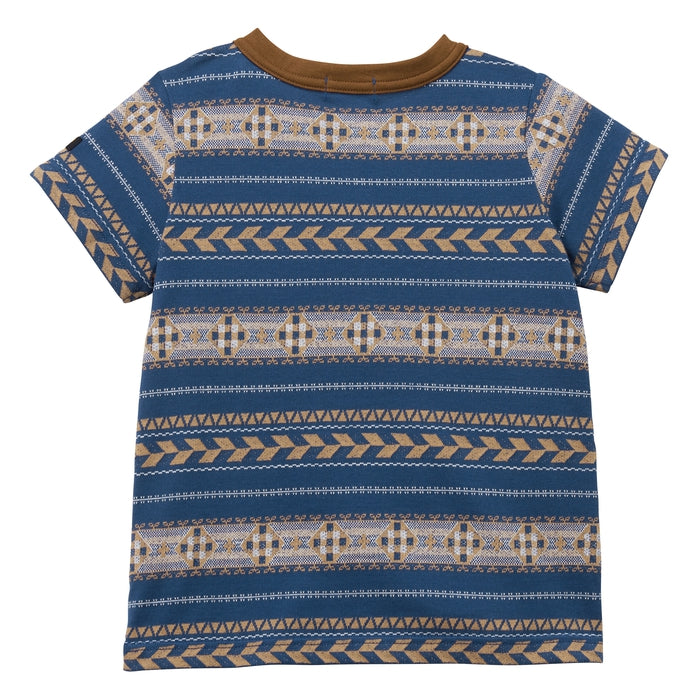 [Thanksgiving] Jacquard pattern short sleeve T-shirt [No cancellations or returns]
