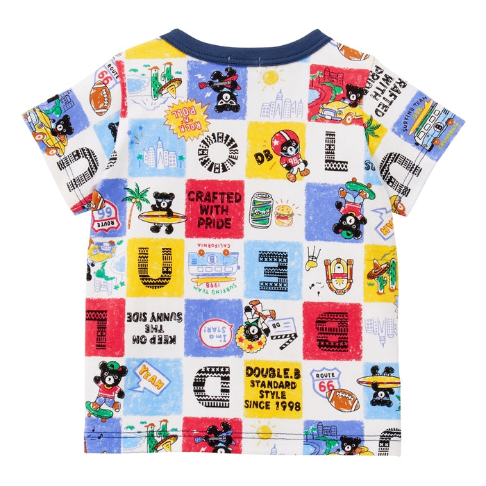 [Thanksgiving] All-over pattern short-sleeved T-shirt [No cancellations or returns]