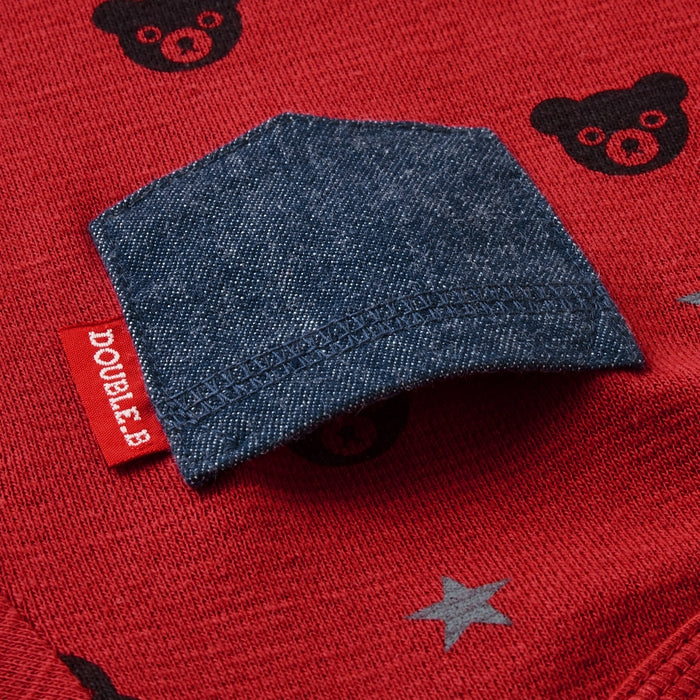 [Thanksgiving] Long sleeve T-shirt with denim pocket [No cancellations or returns]