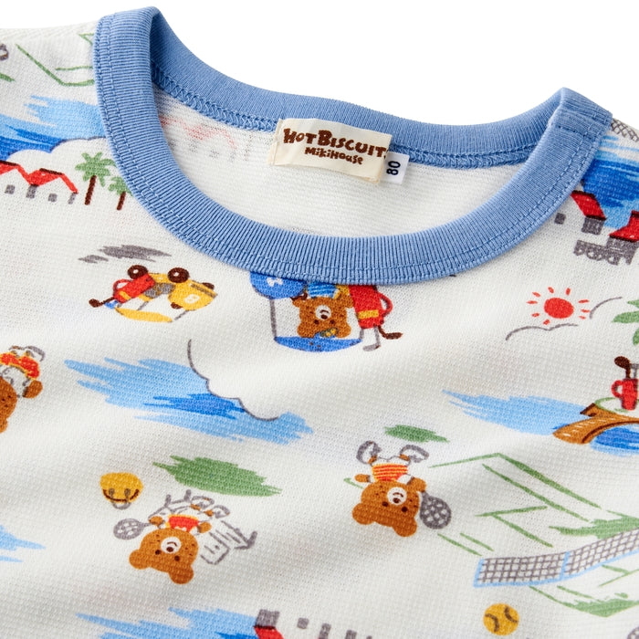 짧은 슬리브 잠옷 (6/4 길이 바지)