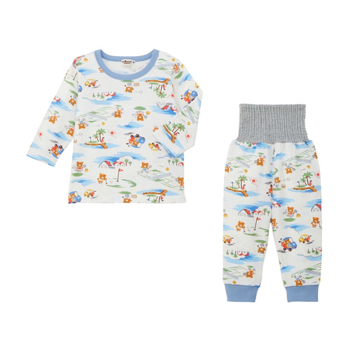 배꼽 랩이있는 긴 소매 잠옷の商品画像