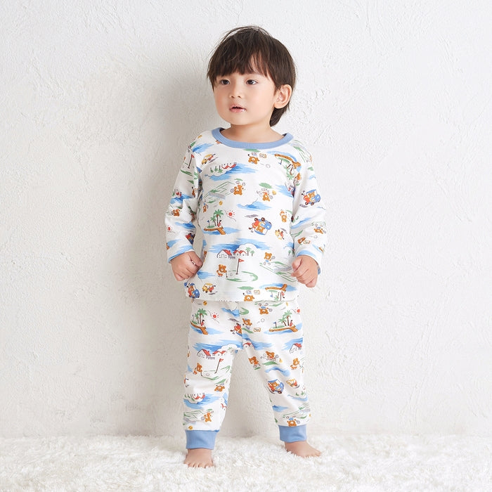 배꼽 랩이있는 긴 소매 잠옷