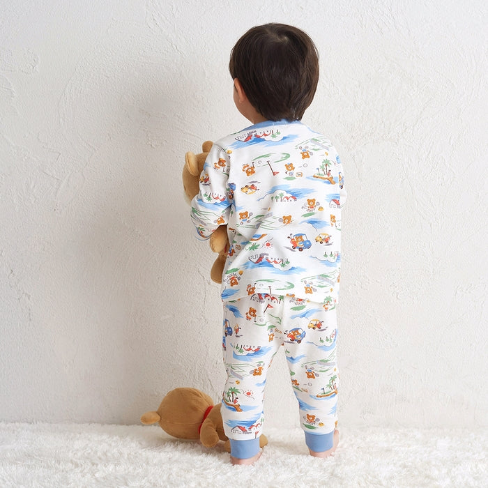 배꼽 랩이있는 긴 소매 잠옷