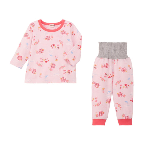 배꼽 랩이있는 긴 소매 잠옷の商品画像