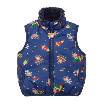 reversible vest 紺 商品画像