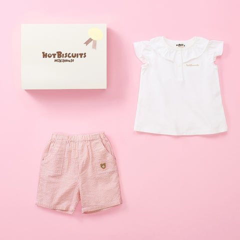 Short-sleeved T-shirt & 5/4 length pants set [with box]