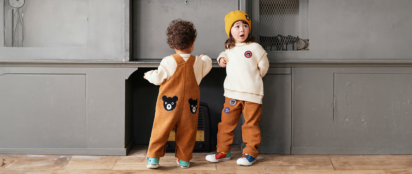 ミキハウスDOUBLE.Bダブルビー熊キッズTシャツ黄色くま110cmロンTベア  