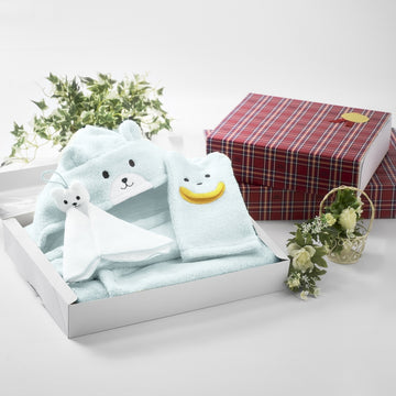 【eギフト】無撚糸バスポンチョセット【BOX付き】 ブルー 商品画像