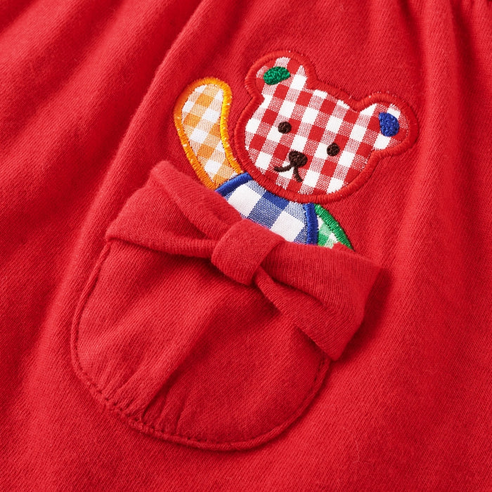 Bear motif interlocking jersey jumper skirt