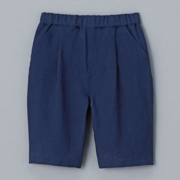 [Gold Label] Linen 8/4 length pants Navy blue 商品画像
