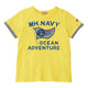 Marine sleeve border short sleeve T-shirt