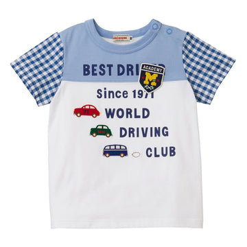 Car motif short sleeve T-shirt white 商品画像