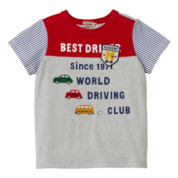 Car motif short sleeve T-shirt gray 商品画像