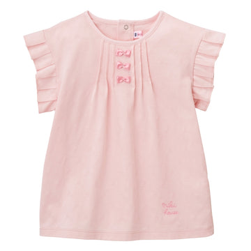 With chest ribbon♪T-shirt pink 商品画像