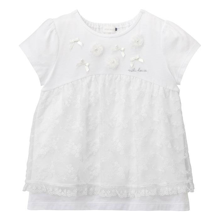 T-shirt with tulle lace