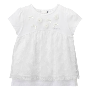 T-shirt with tulle lace