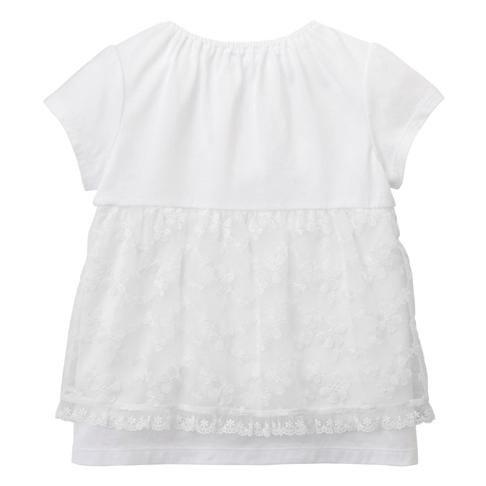 T-shirt with tulle lace