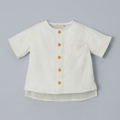 [Gold label] Linen short sleeve shirt