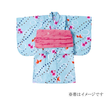 金色鱼纹浴衣（女孩用） 蓝色 商品画像