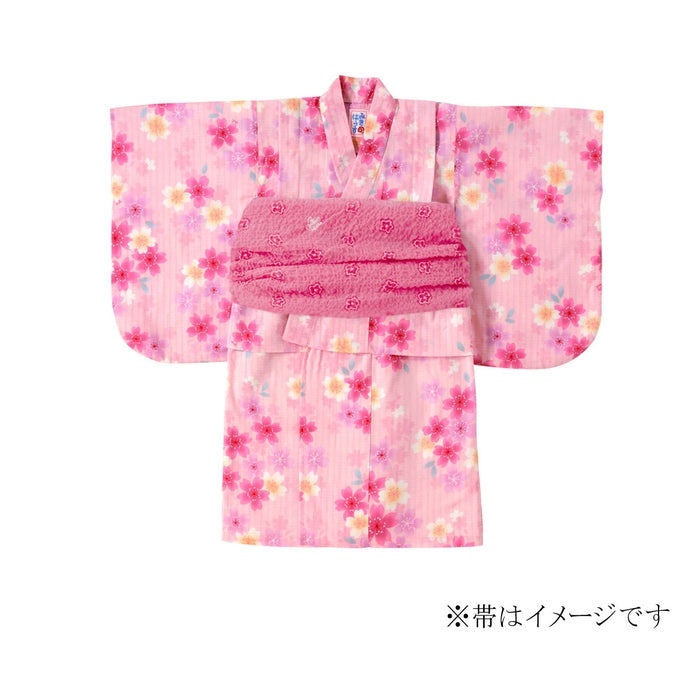 さくらしぐれ柄浴衣(女児用) | ミキハウスオフィシャルサイト