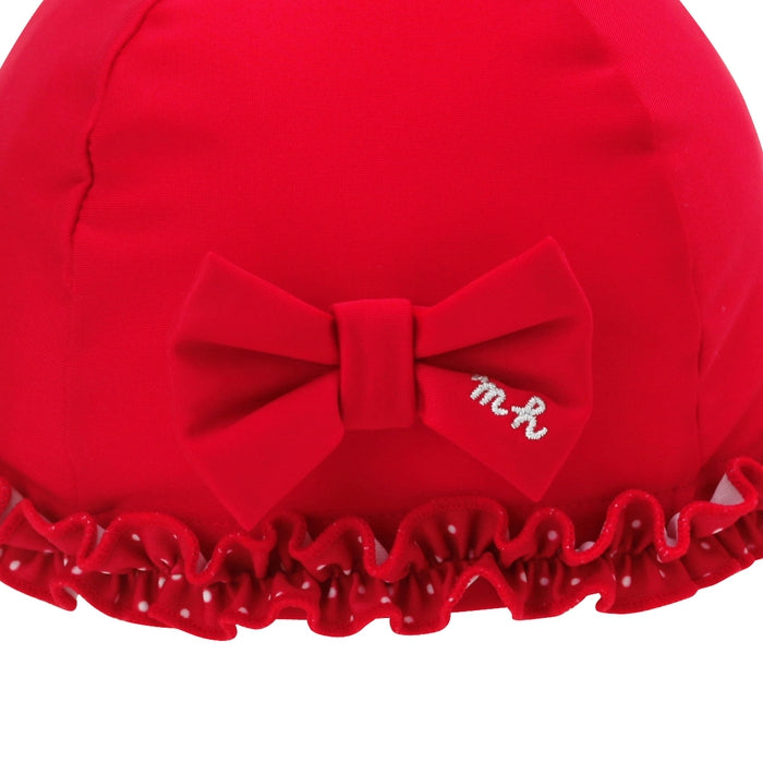 swim cap with ribbon