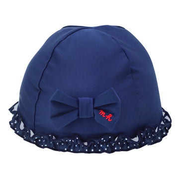 帶絲帶的泳帽 紺×白 商品画像