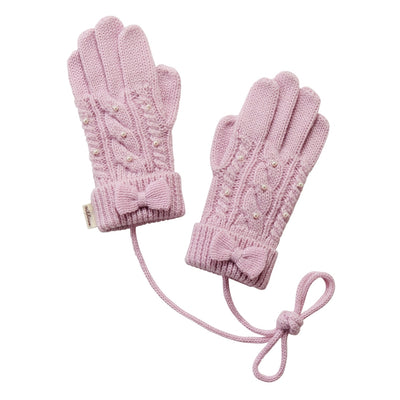Ribbon motif gloves