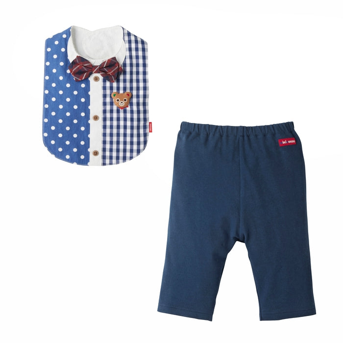 셔츠 스타일의 스티칭 바지 세트