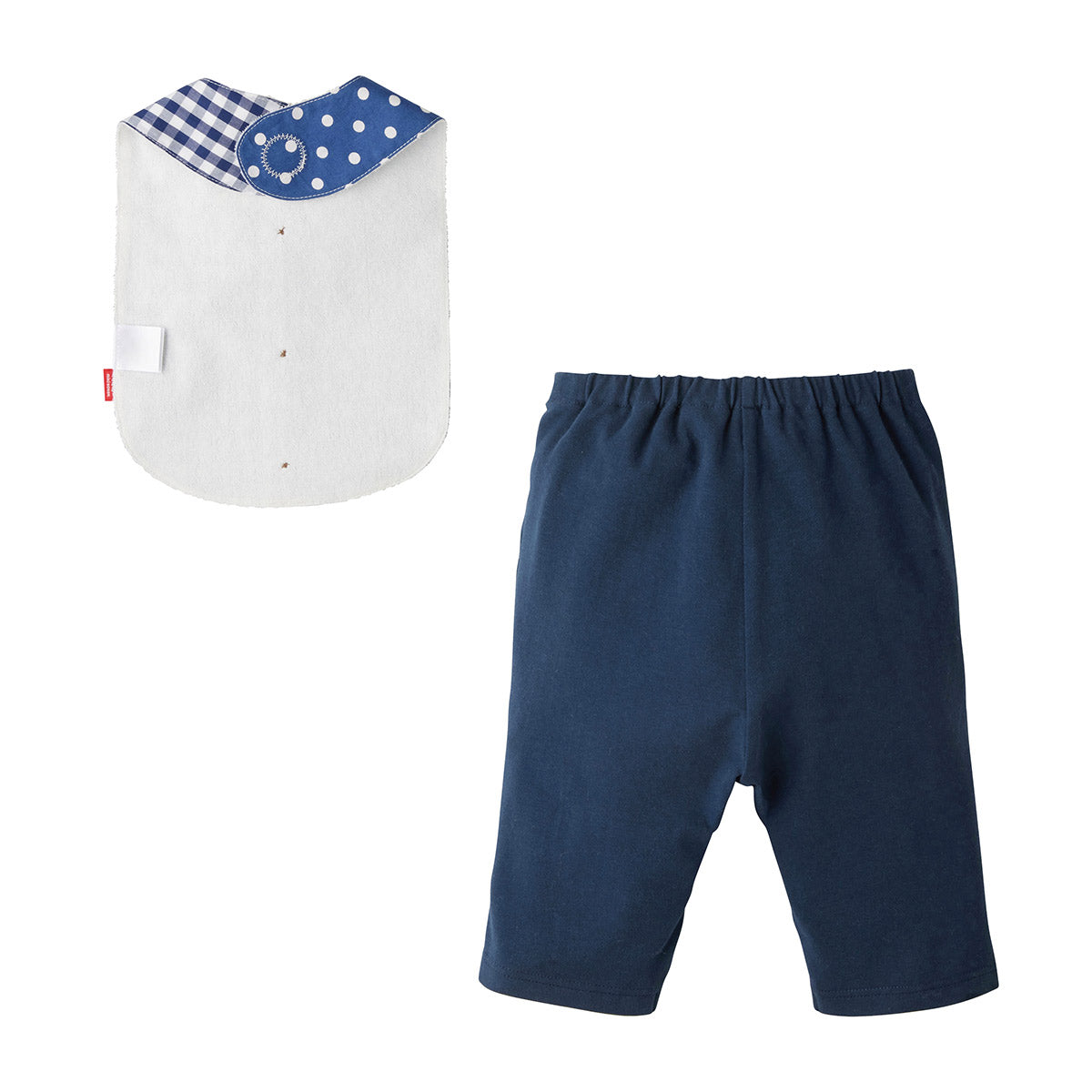 셔츠 스타일의 스티칭 바지 세트