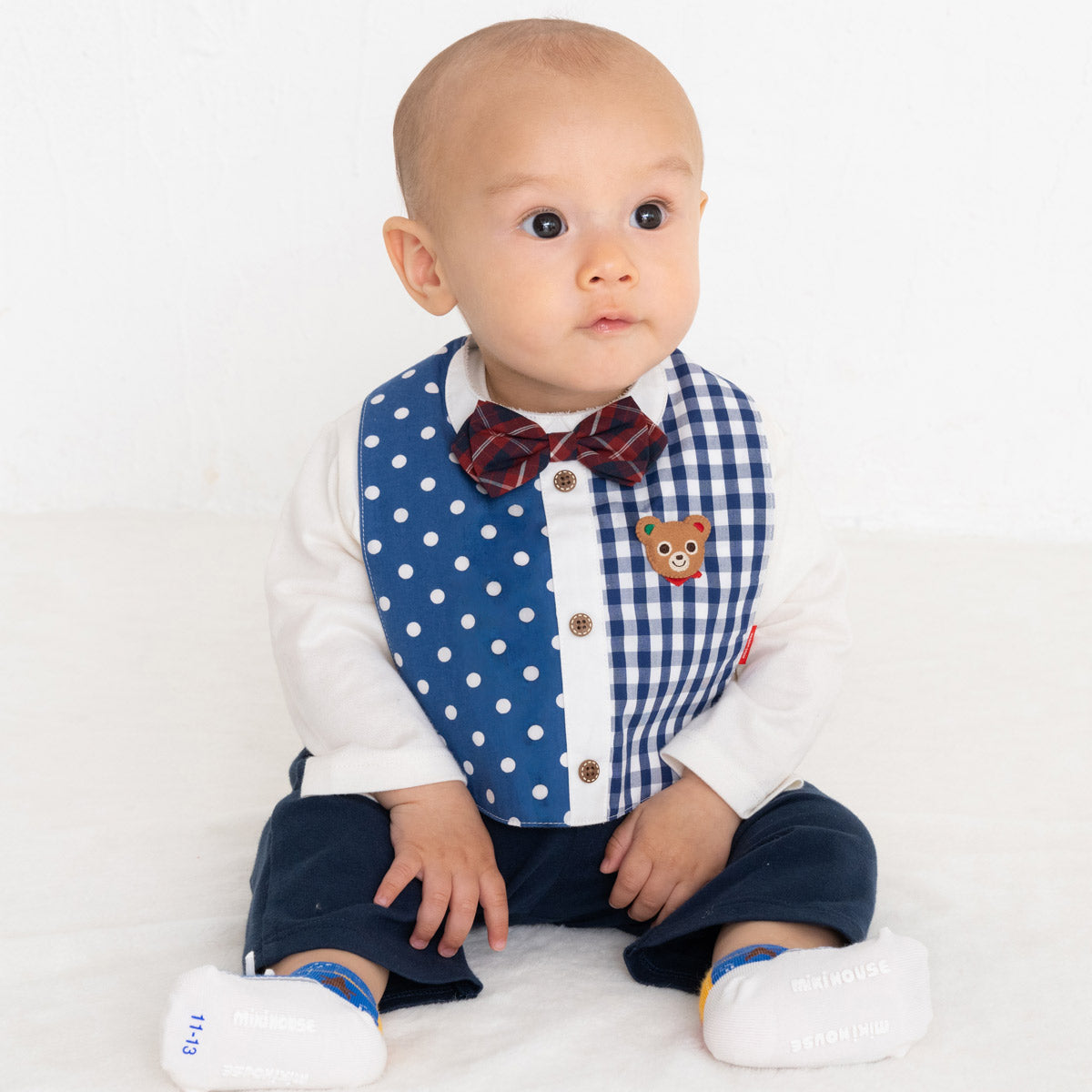 셔츠 스타일의 스티칭 바지 세트