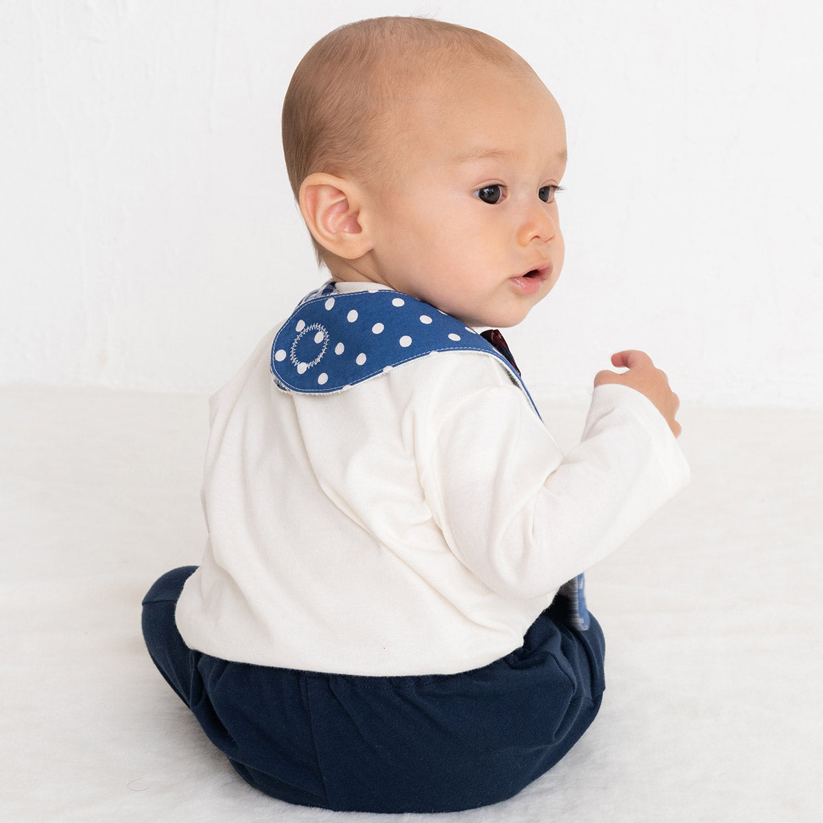 셔츠 스타일의 스티칭 바지 세트