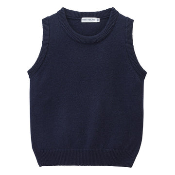 Round collar vest cashmere wool