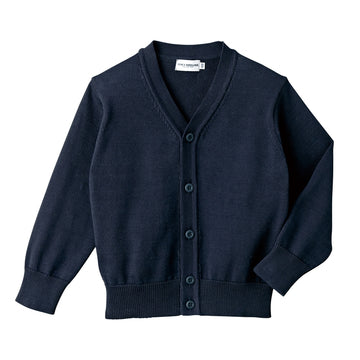 Cotton knit V -neck cardigan (for boys)