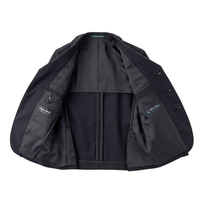 ウィンドウペン柄三つボタンスーツ