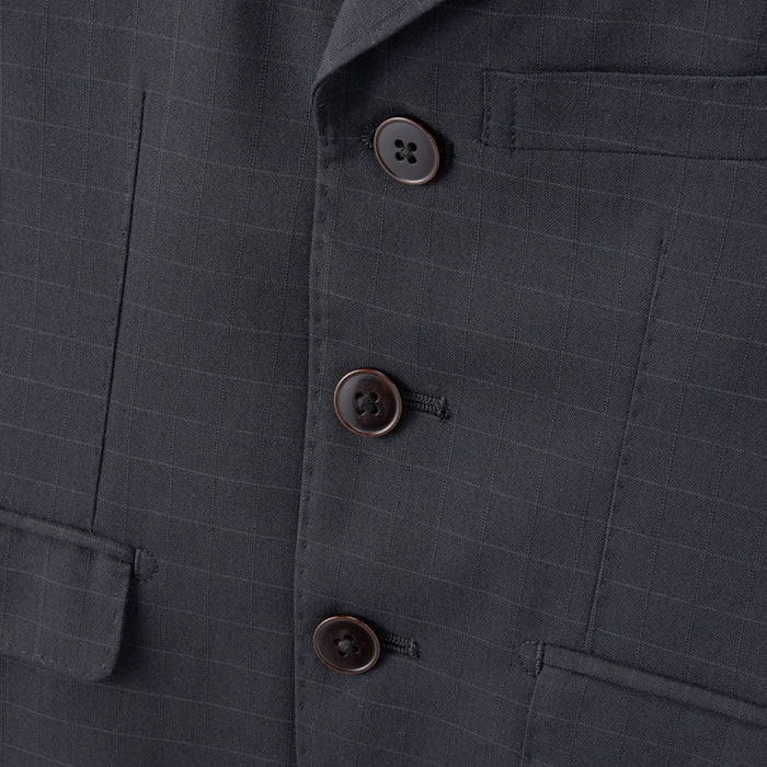 ウィンドウペン柄三つボタンスーツ