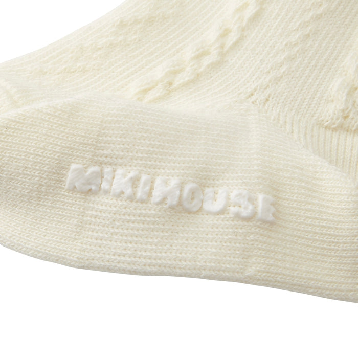 케이블 니트 리본이있는 높은 양말